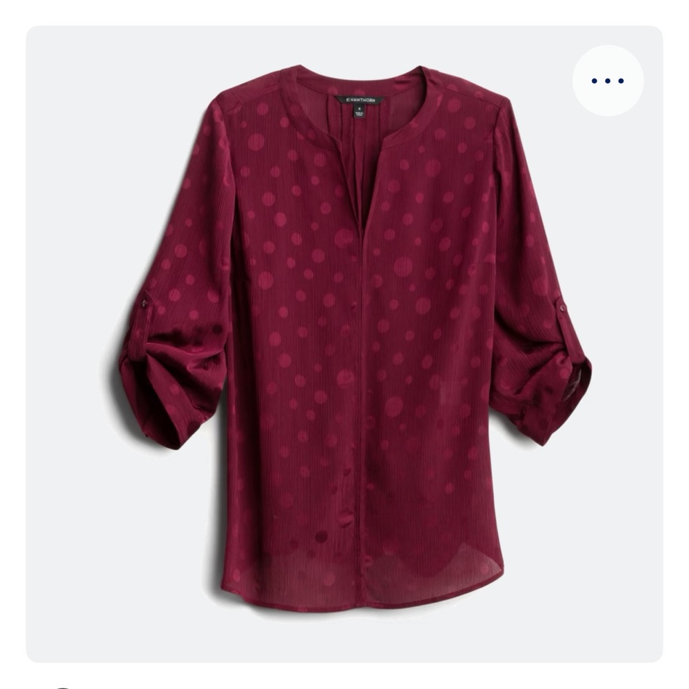 Burgundy Slit Neck Blouse
